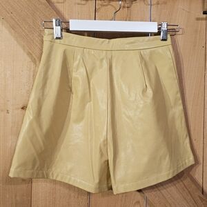 Forever 21 Light Khaki Faux Leather Shorts